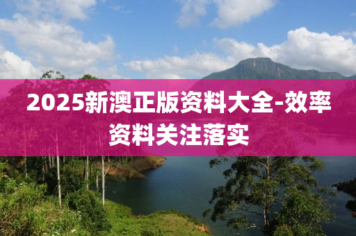 2025新澳正版資料大全-效率資料關(guān)注落實(shí)