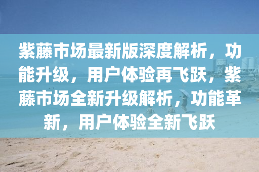 紫藤市場最新版深度解析，功能升級(jí)，用戶體驗(yàn)再飛躍，紫藤市場全新升級(jí)解析，功能革新，用戶體驗(yàn)全新飛躍