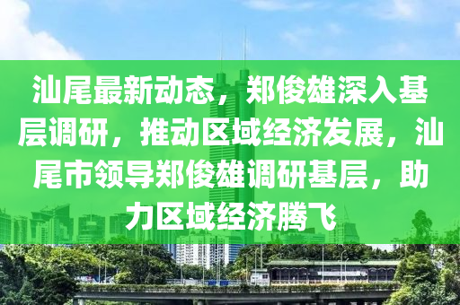 汕尾最新動態(tài)，鄭俊雄深入基層調(diào)研，推動區(qū)域經(jīng)濟發(fā)展，汕尾市領導鄭俊雄調(diào)研基層，助力區(qū)域經(jīng)濟騰飛