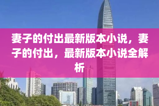 妻子的付出最新版本小說，妻子的付出，最新版本小說全解析