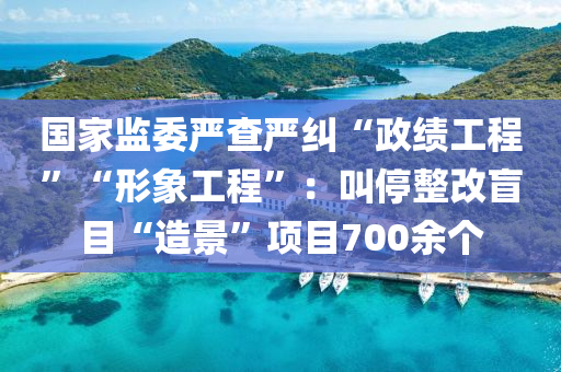 國(guó)家監(jiān)委嚴(yán)查嚴(yán)糾“政績(jī)工程”“形象工程”：叫停整改盲目“造景”項(xiàng)目700余個(gè)