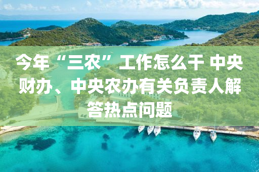今年“三農(nóng)”工作怎么干 中央財(cái)辦、中央農(nóng)辦有關(guān)負(fù)責(zé)人解答熱點(diǎn)問(wèn)題