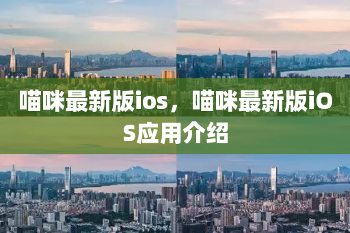 喵咪最新版ios，喵咪最新版iOS應(yīng)用介紹