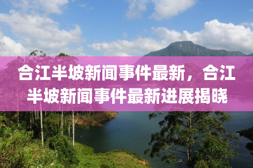 合江半坡新聞事件最新，合江半坡新聞事件最新進展揭曉