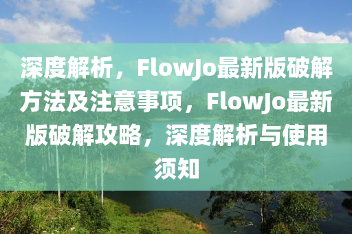 深度解析，F(xiàn)lowJo最新版破解方法及注意事項(xiàng)，F(xiàn)lowJo最新版破解攻略，深度解析與使用須知