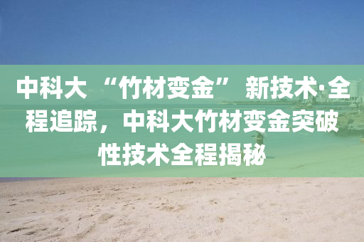 中科大 “竹材變金” 新技術(shù)·全程追蹤，中科大竹材變金突破性技術(shù)全程揭秘
