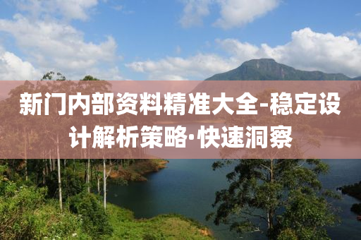 新門內(nèi)部資料精準大全-穩(wěn)定設(shè)計解析策略·快速洞察