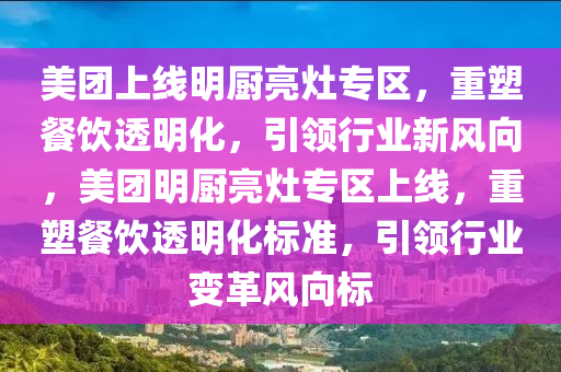 美團(tuán)上線明廚亮灶專(zhuān)區(qū)，重塑餐飲透明化，引領(lǐng)行業(yè)新風(fēng)向，美團(tuán)明廚亮灶專(zhuān)區(qū)上線，重塑餐飲透明化標(biāo)準(zhǔn)，引領(lǐng)行業(yè)變革風(fēng)向標(biāo)