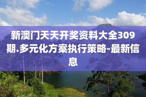 新澳門天天開獎資料大全309期.多元化方案執(zhí)行策略-最新信息