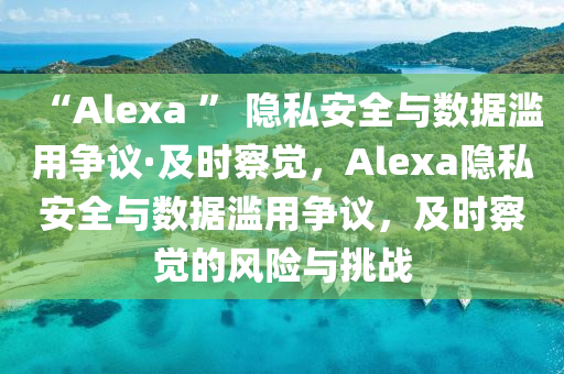“Alexa ” 隱私安全與數(shù)據(jù)濫用爭議·及時察覺，Alexa隱私安全與數(shù)據(jù)濫用爭議，及時察覺的風險與挑戰(zhàn)