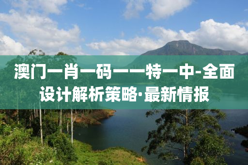 澳門(mén)一肖一碼一一特一中-全面設(shè)計(jì)解析策略·最新情報(bào)