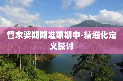 管家婆期期準期期中-精細化定義探討