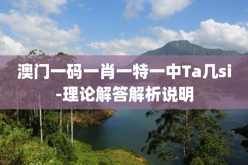 澳門(mén)一碼一肖一特一中Ta幾si-理論解答解析說(shuō)明