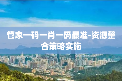 管家一碼一肖一碼最準-資源整合策略實施