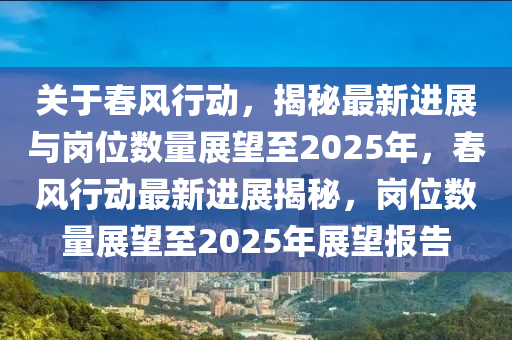 關(guān)于春風(fēng)行動，揭秘最新進(jìn)展與崗位數(shù)量展望至2025年，春風(fēng)行動最新進(jìn)展揭秘，崗位數(shù)量展望至2025年展望報告
