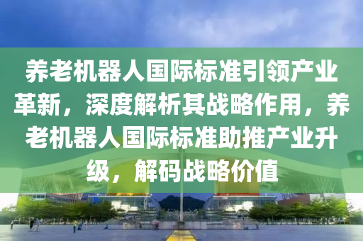 養(yǎng)老機器人國際標準引領產業(yè)革新，深度解析其戰(zhàn)略作用，養(yǎng)老機器人國際標準助推產業(yè)升級，解碼戰(zhàn)略價值