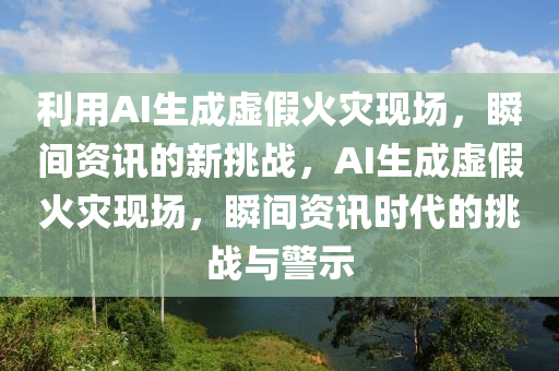 利用AI生成虛假火災(zāi)現(xiàn)場，瞬間資訊的新挑戰(zhàn)，AI生成虛假火災(zāi)現(xiàn)場，瞬間資訊時代的挑戰(zhàn)與警示