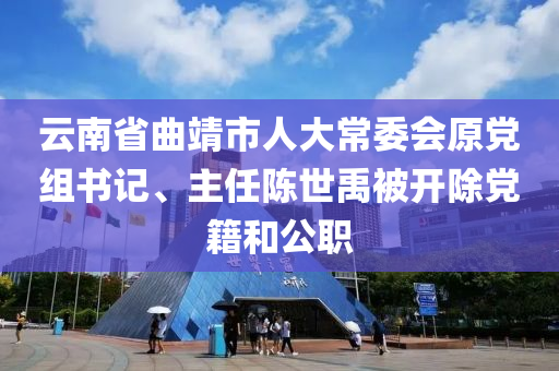云南省曲靖市人大常委會原黨組書記、主任陳世禹被開除黨籍和公職