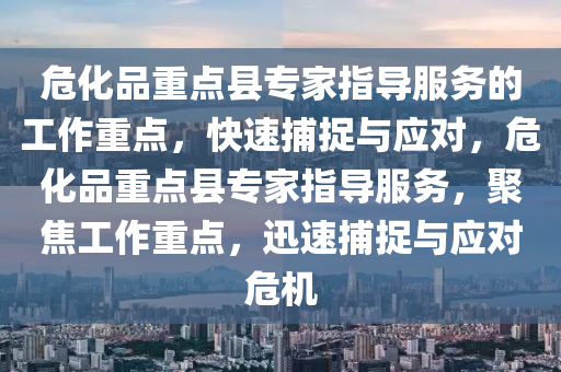 危化品重點縣專家指導(dǎo)服務(wù)的工作重點，快速捕捉與應(yīng)對，?；分攸c縣專家指導(dǎo)服務(wù)，聚焦工作重點，迅速捕捉與應(yīng)對危機