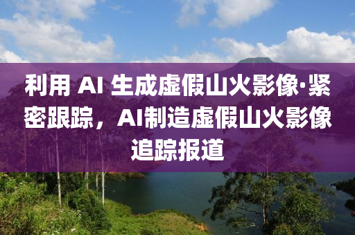 利用 AI 生成虛假山火影像·緊密跟蹤，AI制造虛假山火影像追蹤報(bào)道