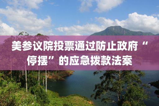美參議院投票通過防止政府“停擺”的應(yīng)急撥款法案
