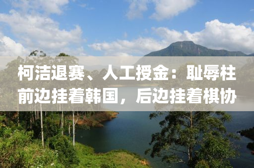 柯潔退賽、人工授金：恥辱柱前邊掛著韓國，后邊掛著棋協