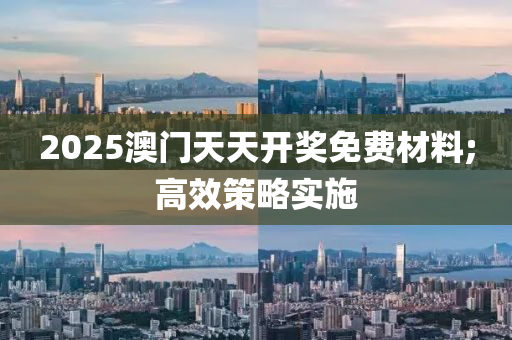 2025澳門天天開獎免費材料;高效策略實施