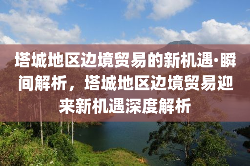 塔城地區(qū)邊境貿(mào)易的新機遇·瞬間解析，塔城地區(qū)邊境貿(mào)易迎來新機遇深度解析