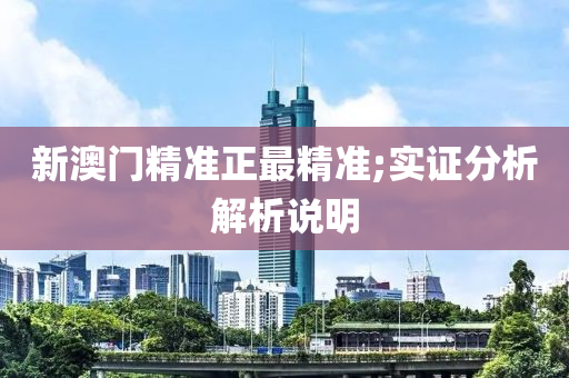 新澳門精準正最精準;實證分析解析說明