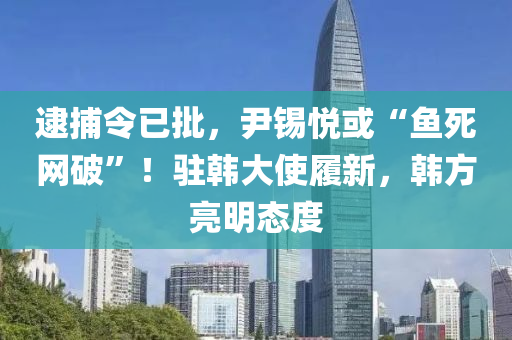 逮捕令已批，尹錫悅或“魚死網(wǎng)破”！駐韓大使履新，韓方亮明態(tài)度