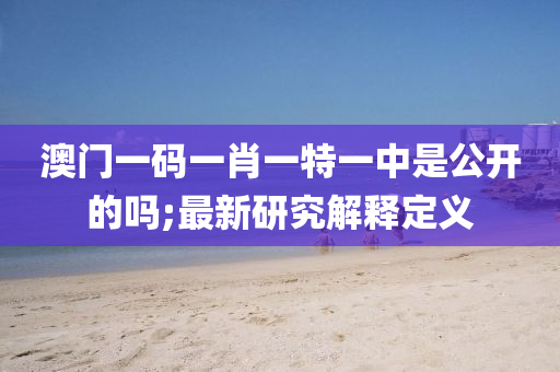 澳門一碼一肖一特一中是公開的嗎;最新研究解釋定義