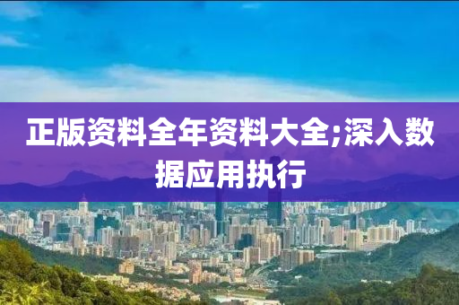 正版資料全年資料大全;深入數(shù)據(jù)應(yīng)用執(zhí)行