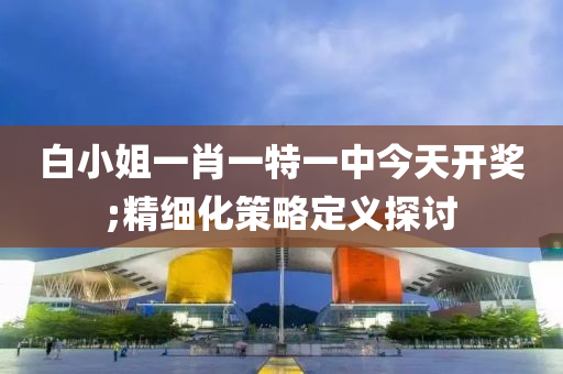 白小姐一肖一特一中今天開(kāi)獎(jiǎng);精細(xì)化策略定義探討