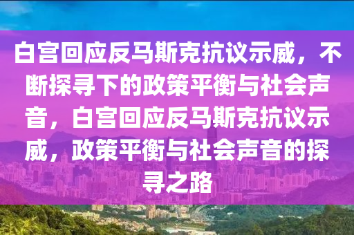 白宮回應(yīng)反馬斯克抗議示威，不斷探尋下的政策平衡與社會(huì)聲音，白宮回應(yīng)反馬斯克抗議示威，政策平衡與社會(huì)聲音的探尋之路