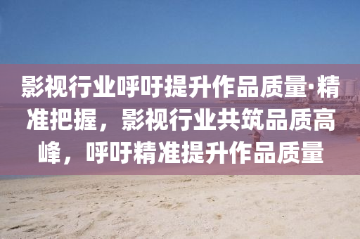 影視行業(yè)呼吁提升作品質(zhì)量·精準(zhǔn)把握，影視行業(yè)共筑品質(zhì)高峰，呼吁精準(zhǔn)提升作品質(zhì)量