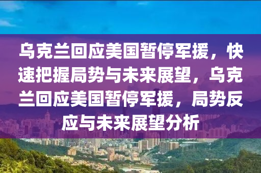 烏克蘭回應(yīng)美國(guó)暫停軍援，快速把握局勢(shì)與未來展望，烏克蘭回應(yīng)美國(guó)暫停軍援，局勢(shì)反應(yīng)與未來展望分析
