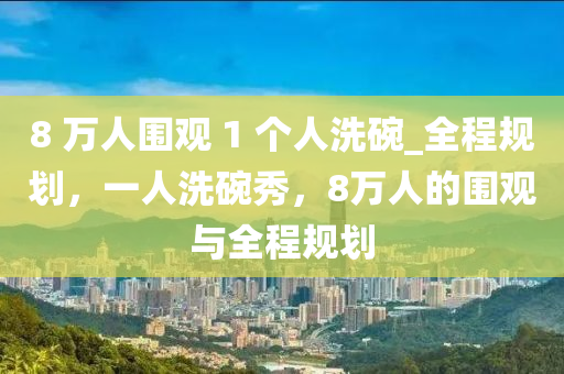 8 萬人圍觀 1 個(gè)人洗碗_全程規(guī)劃，一人洗碗秀，8萬人的圍觀與全程規(guī)劃