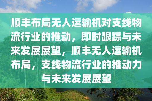 順豐布局無人運(yùn)輸機(jī)對(duì)支線物流行業(yè)的推動(dòng)，即時(shí)跟蹤與未來發(fā)展展望，順豐無人運(yùn)輸機(jī)布局，支線物流行業(yè)的推動(dòng)力與未來發(fā)展展望