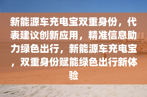 新能源車充電寶雙重身份，代表建議創(chuàng)新應(yīng)用，精準(zhǔn)信息助力綠色出行，新能源車充電寶，雙重身份賦能綠色出行新體驗(yàn)