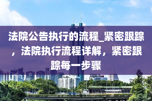 法院公告執(zhí)行的流程_緊密跟蹤，法院執(zhí)行流程詳解，緊密跟蹤每一步驟
