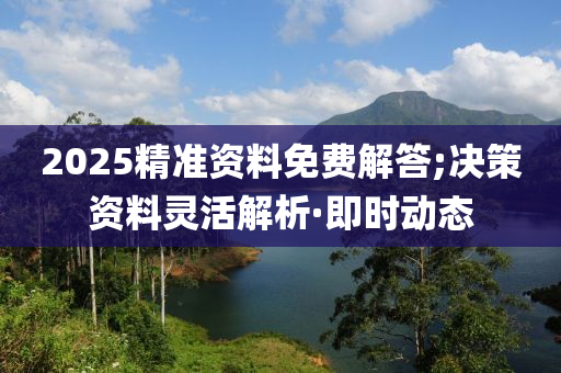 2025精準(zhǔn)資料免費(fèi)解答;決策資料靈活解析·即時(shí)動(dòng)態(tài)