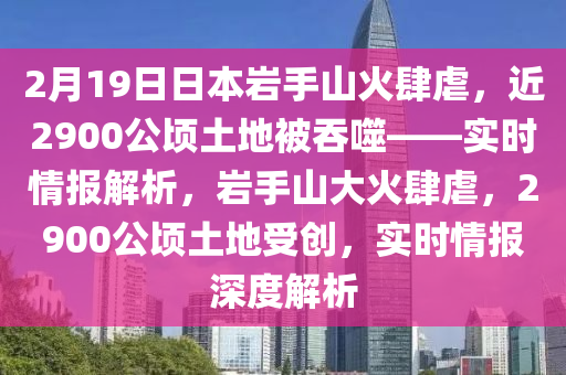 2月19日日本巖手山火肆虐，近2900公頃土地被吞噬——實時情報解析，巖手山大火肆虐，2900公頃土地受創(chuàng)，實時情報深度解析