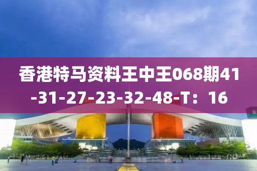 香港特馬資料王中王068期41-31-27-23-32-48-T：16