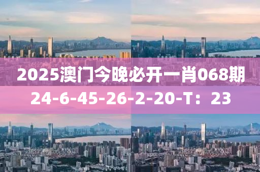 2025澳門今晚必開一肖068期24-6-45-26-2-20-T：23