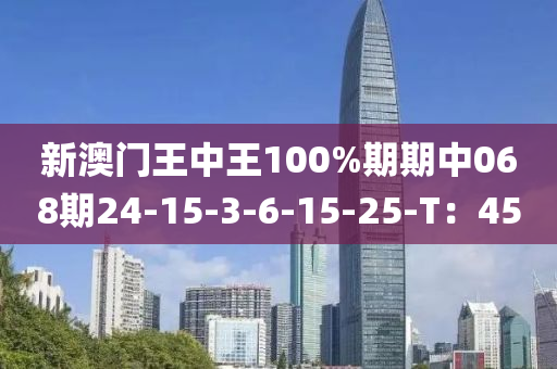 新澳門(mén)王中王100%期期中068期24-15-3-6-15-25-T：45