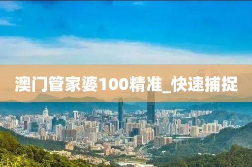 澳門(mén)管家婆100精準(zhǔn)_快速捕捉