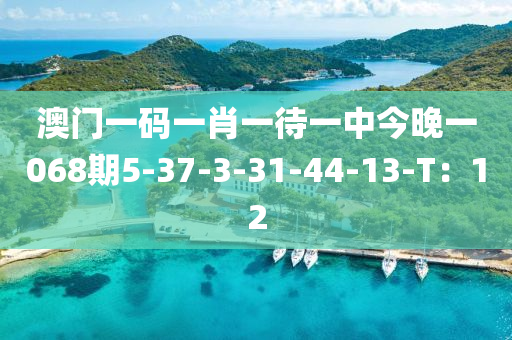 澳門一碼一肖一待一中今晚一068期5-37-3-31-44-13-T：12