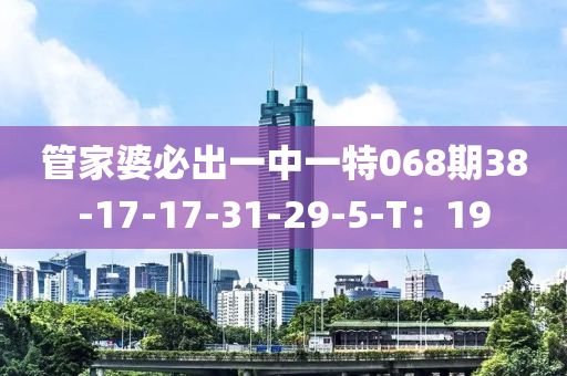管家婆必出一中一特068期38-17-17-31-29-5-T：19