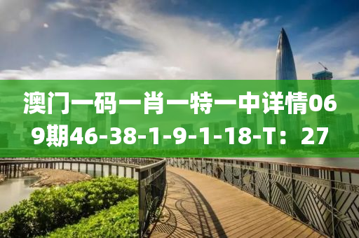 澳門一碼一肖一特一中詳情069期46-38-1-9-1-18-T：27