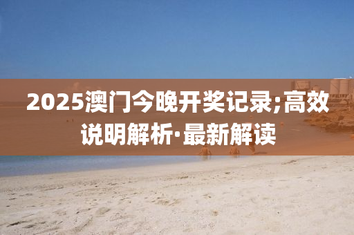 2025澳門今晚開獎記錄;高效說明解析·最新解讀